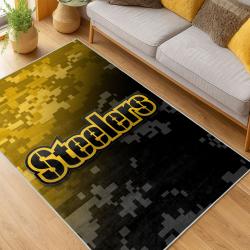 nfl pittsburgh steelers football team logo sport carpet area rug home decor living room psw200
