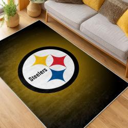 nfl pittsburgh steelers football team logo sport carpet area rug home decor living room psw204