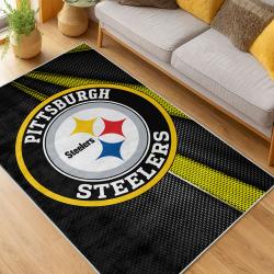 nfl pittsburgh steelers football team logo sport carpet area rug home decor living room psw205