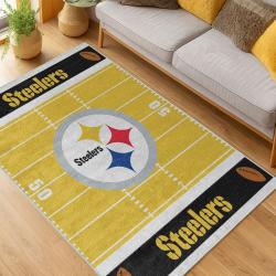 nfl pittsburgh steelers football team logo sport carpet area rug home decor living room psw206