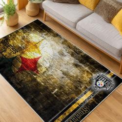 nfl pittsburgh steelers football team logo sport carpet area rug home decor living room psw214