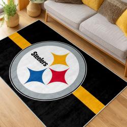 nfl pittsburgh steelers football team logo sport carpet area rug home decor living room psw217