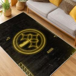 nfl pittsburgh steelers football team logo sport carpet area rug home decor living room psw219