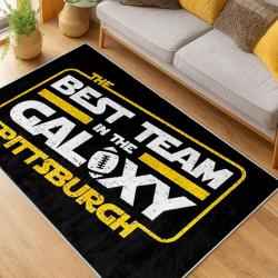 nfl pittsburgh steelers football team logo sport carpet area rug home decor living room psw222