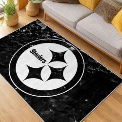 nfl pittsburgh steelers football team logo sport carpet area rug home decor living room psw227