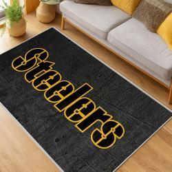 nfl pittsburgh steelers football team logo sport carpet area rug home decor living room psw229