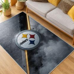 nfl pittsburgh steelers football team logo sport carpet area rug home decor living room psw230