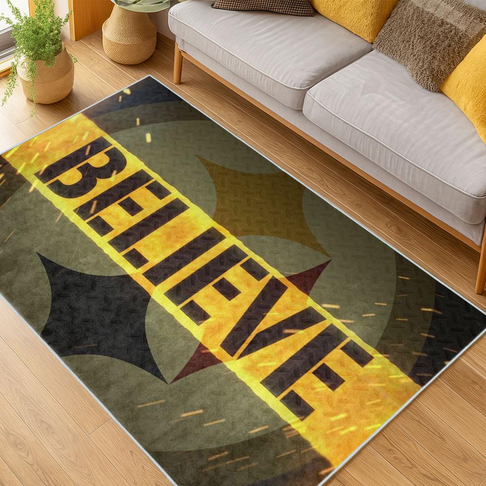 NFL Pittsburgh Steelers Football Team Logo Sport Carpet Area Rug Home Decor Gift PSW239 1 nfl pittsburgh steelers football team logo sport carpet area rug home decor living room psw239