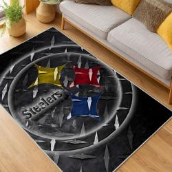 nfl pittsburgh steelers football team logo sport carpet area rug home decor living room psw243