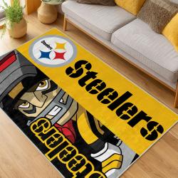nfl pittsburgh steelers football team logo sport carpet area rug home decor living room psw244