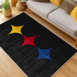 nfl pittsburgh steelers football team logo sport carpet area rug home decor living room psw246
