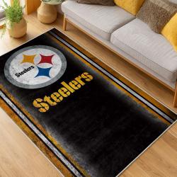 nfl pittsburgh steelers football team logo sport carpet area rug home decor living room psw250