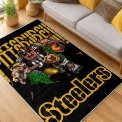 nfl pittsburgh steelers football team logo sport carpet area rug home decor living room psw254