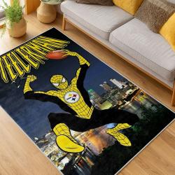nfl pittsburgh steelers football team logo sport carpet area rug home decor living room psw260