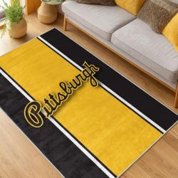 nfl pittsburgh steelers football team logo sport carpet area rug home decor living room psw268