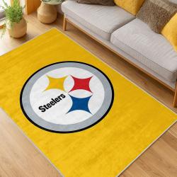 nfl pittsburgh steelers football team logo sport carpet area rug home decor living room psw269