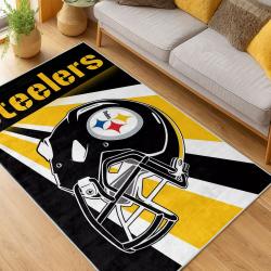 nfl pittsburgh steelers football team logo sport carpet area rug home decor living room psw282