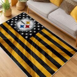 nfl pittsburgh steelers football team logo sport carpet area rug home decor living room psw283