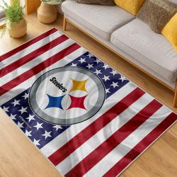 nfl pittsburgh steelers football team logo sport carpet area rug home decor living room psw285
