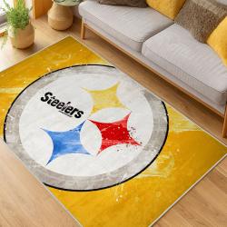 nfl pittsburgh steelers football team logo sport carpet area rug home decor living room psw286