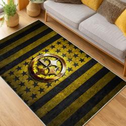 nfl pittsburgh steelers football team logo sport carpet area rug home decor living room psw287