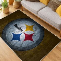 nfl pittsburgh steelers football team logo sport carpet area rug home decor living room psw288