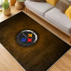 nfl pittsburgh steelers football team logo sport carpet area rug home decor living room psw290