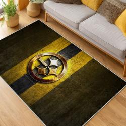 nfl pittsburgh steelers football team logo sport carpet area rug home decor living room psw291