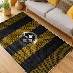 nfl pittsburgh steelers football team logo sport carpet area rug home decor living room psw294
