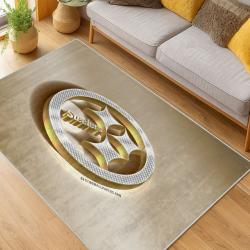 nfl pittsburgh steelers football team logo sport carpet area rug home decor living room psw299