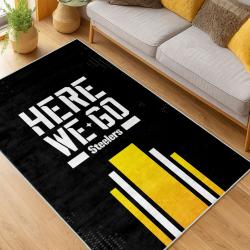 nfl pittsburgh steelers football team logo sport carpet area rug home decor living room psw88