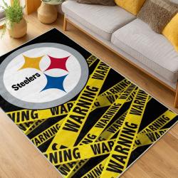 nfl pittsburgh steelers football team logo sport carpet area rug home decor living room psw89