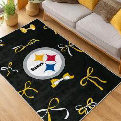 nfl pittsburgh steelers football team logo sport carpet area rug home decor living room psw94