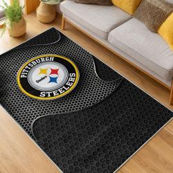 nfl pittsburgh steelers football team logo sport carpet area rug home decor living room psw97