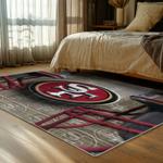 nfl san francisco 49ers football team logo sport carpet area rug home decor bed room fs134