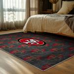 nfl san francisco 49ers football team logo sport carpet area rug home decor bed room fs135