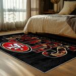 nfl san francisco 49ers football team logo sport carpet area rug home decor bed room fs137
