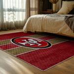 nfl san francisco 49ers football team logo sport carpet area rug home decor bed room fs142