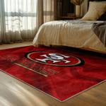 nfl san francisco 49ers football team logo sport carpet area rug home decor bed room fs149