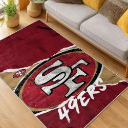nfl san francisco 49ers football team logo sport carpet area rug home decor living room fs127