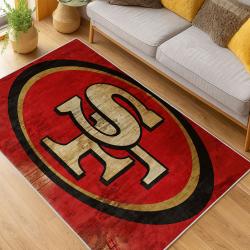 nfl san francisco 49ers football team logo sport carpet area rug home decor living room fs128