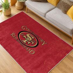 nfl san francisco 49ers football team logo sport carpet area rug home decor living room fs131