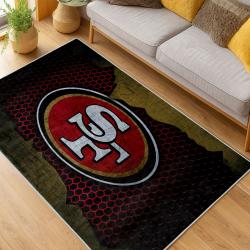 nfl san francisco 49ers football team logo sport carpet area rug home decor living room fs132