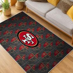 nfl san francisco 49ers football team logo sport carpet area rug home decor living room fs135
