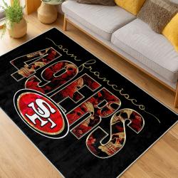 nfl san francisco 49ers football team logo sport carpet area rug home decor living room fs137