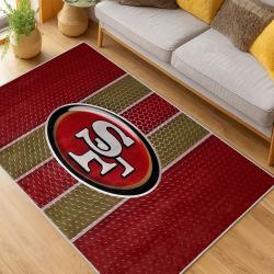 nfl san francisco 49ers football team logo sport carpet area rug home decor living room fs142