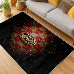 nfl san francisco 49ers football team logo sport carpet area rug home decor living room fs148