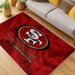 nfl san francisco 49ers football team logo sport carpet area rug home decor living room fs149