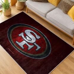 nfl san francisco 49ers football team logo sport carpet area rug home decor living room fs150
