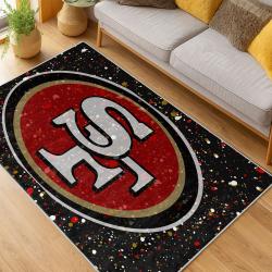 nfl san francisco 49ers football team logo sport carpet area rug home decor living room fs157